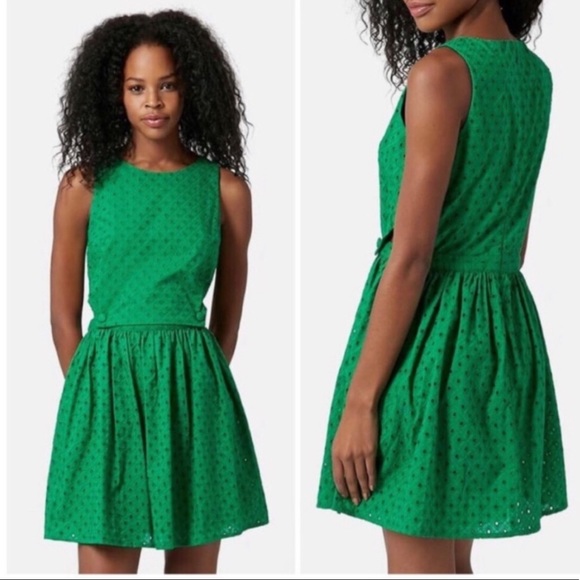 topshop green pinafore dress